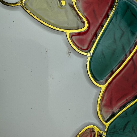 Vtg Plastic Suncatcher Stained Faux Glass Christmas Goose Duck Giftco Holiday - Picture 7 of 15